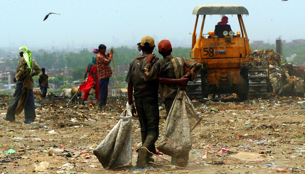 Young waste pickers at Ghazipur