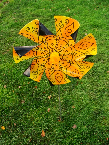 Sunshine Yellow Mandala Pinwheel