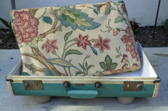recycled suitcase pet bed