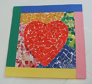 recycled heart mosaic
