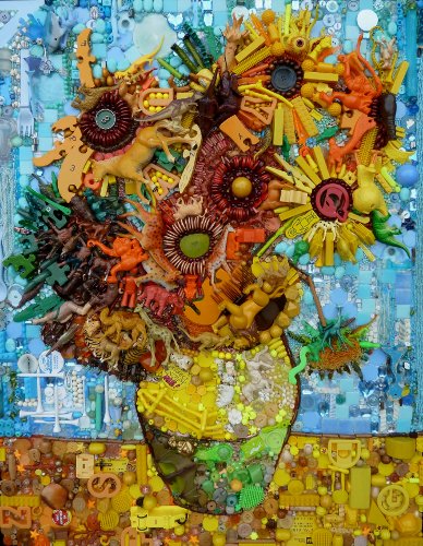 Van Gogh "Sunflower" recycled art - Jane Elizabeth Perkins