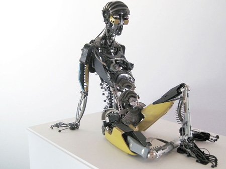 gibson  Recycled robot, Robot sculpture, Robot art