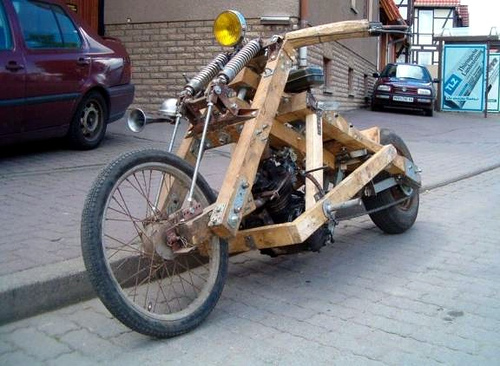 Wooden motorcycle