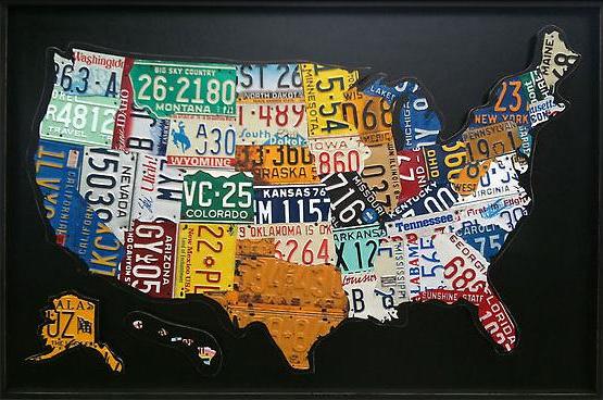 us map made of license plates American Icons Created Out Of Recycled License Plates Recyclenation us map made of license plates