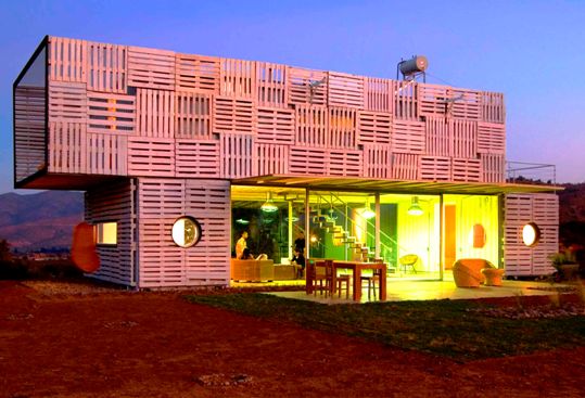 Seven Buildings Made of Recycled Crates 