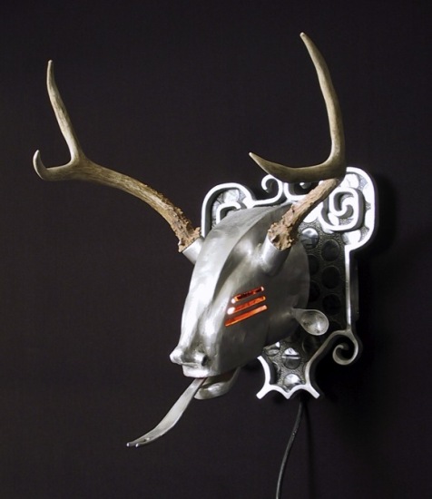 recycled steampunk animal heads