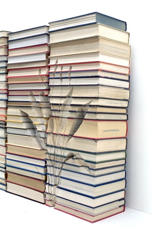 miniature trees recycled dead books