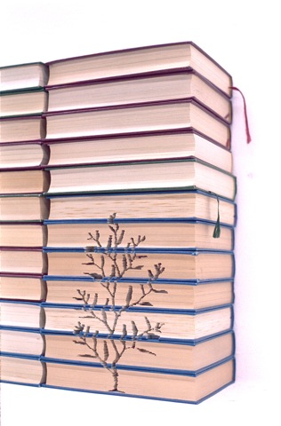 miniature trees recycled dead books