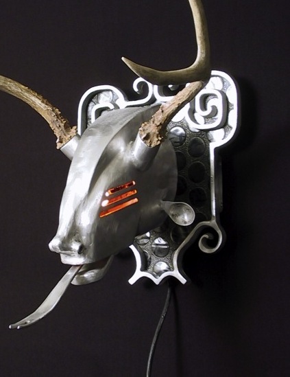 recycled steampunk animal heads
