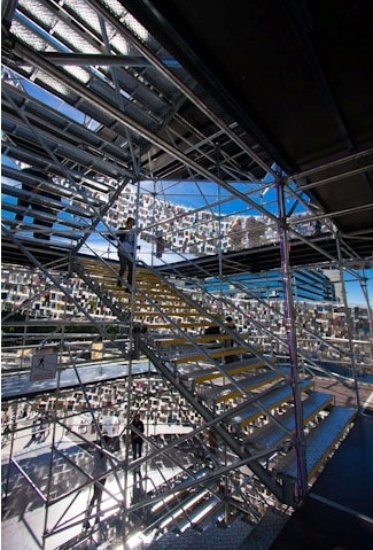 recycled book tower