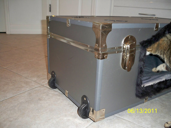 recycled suitcase pet bed