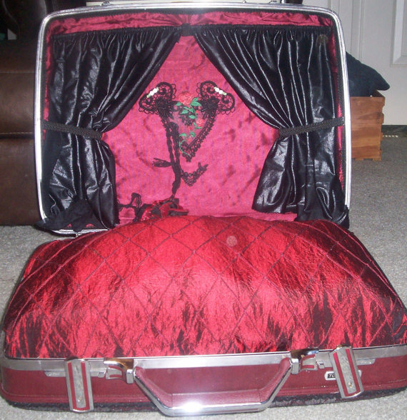 recycled suitcase pet bed