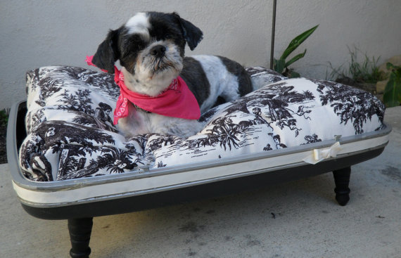 recycled suitcase pet bed