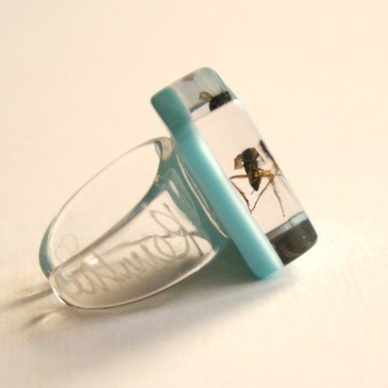 recycled resin insect jewelry