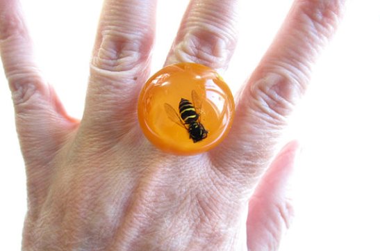 recycled resin insect jewelry