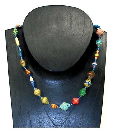 glossy recycled paper necklace