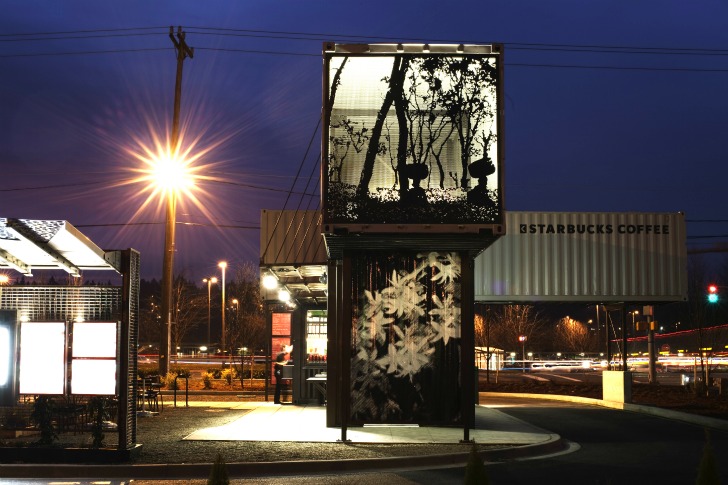 Starbucks recycled shipping container