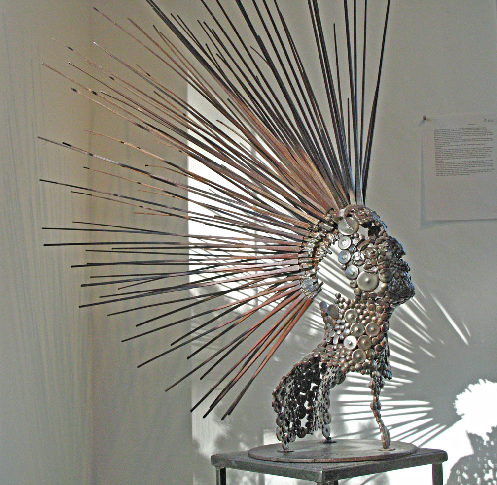 made from recycled metal art