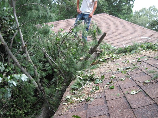 asphalt shingle damage - recycling