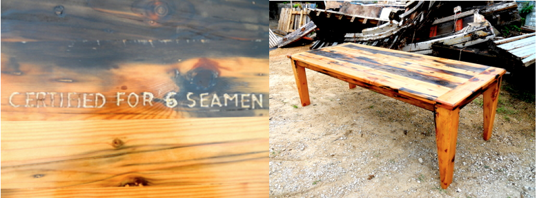 Shipwreck Furniture recycled table